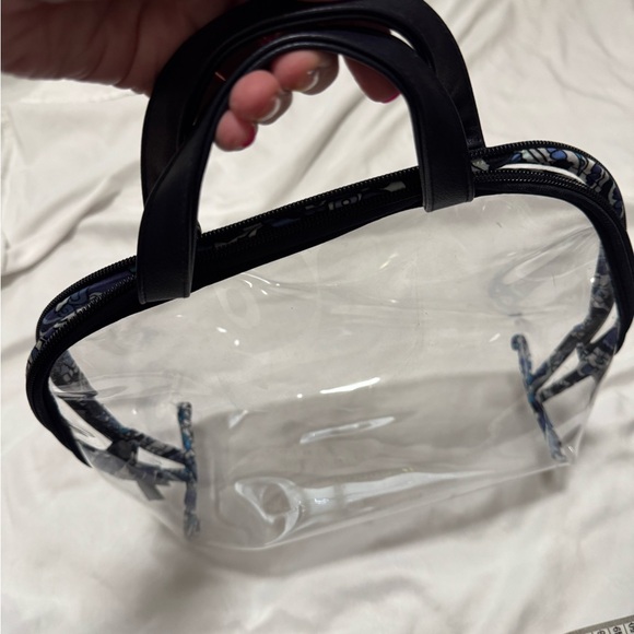 Handbags - Vera Bradley - Clear Travel Tote with Black Trim and Printed Handles